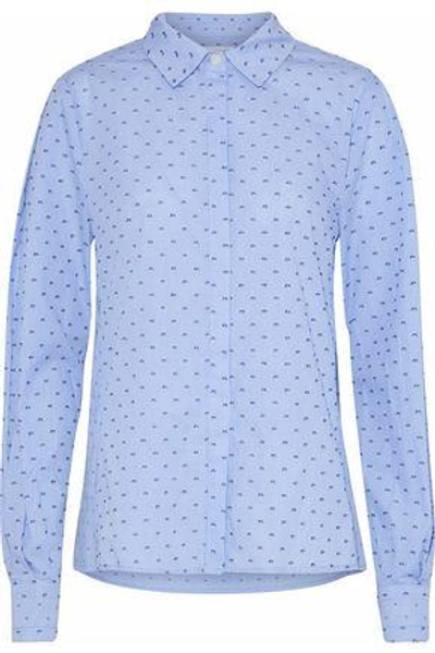 Derek Lam 10 Crosby Gingham Fil Coupé Cotton Shirt In Light Blue