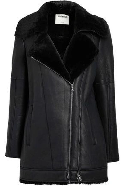 L Agence L'agence Woman Brando Shearling Jacket Black