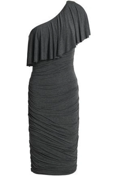 Bailey44 Bailey 44 Woman Roomba One-shoulder Ruched Stretch-jersey Dress Dark Gray