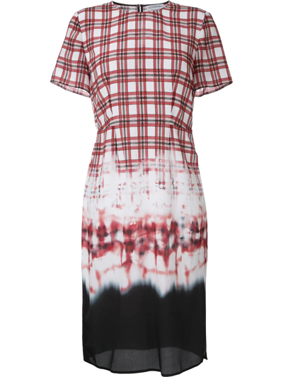 Altuzarra Tie Dye Pleated Shirt Dress In Scarlet