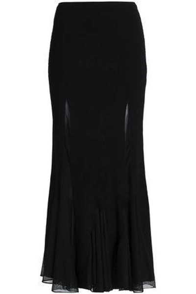 Roberto Cavalli Fluted Ribbed And Stretch-knit Maxi Skirt In Black