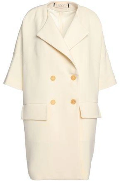 Marni Woman Double-breasted Wool-crepe Coat Ivory