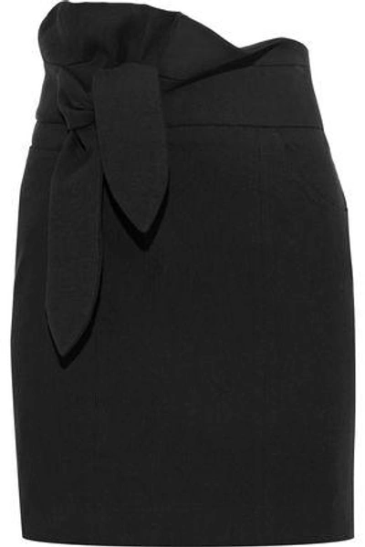 Iro Woman Katmore Tie-front Cotton-blend Mini Skirt Black