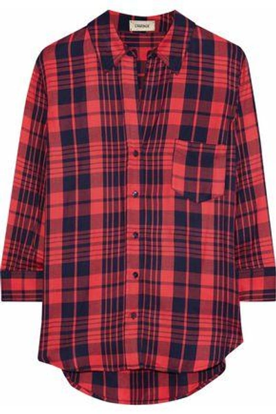 L Agence L'agence Woman Ryan Checked Twill Shirt Red