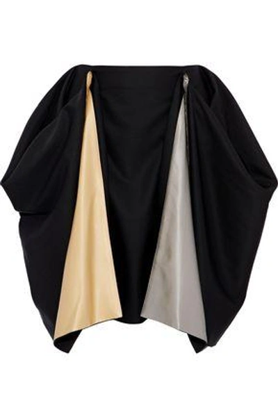 Jw Anderson J.w.anderson Woman Metallic Satin-paneled Wool-twill Skirt Black