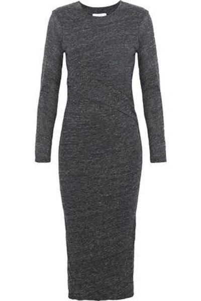 Iro Napinka Mélange Cotton And Modal-blend Jersey Dress In Dark Gray