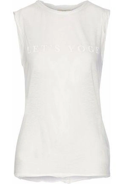 Ana Heart Muse Printed Slub Supima Cotton-jersey Tank In White