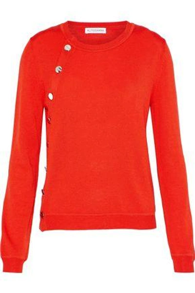 Altuzarra Woman Minamoto Button-detailed Merino Wool Sweater Tomato Red