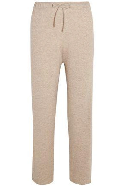 The Row Pepita Cashmere And Silk-blend Track Pants In Beige