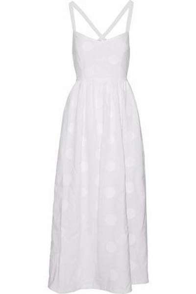 Paper London Woman Sandstorn Embroidered Cotton-poplin Midi Dress White