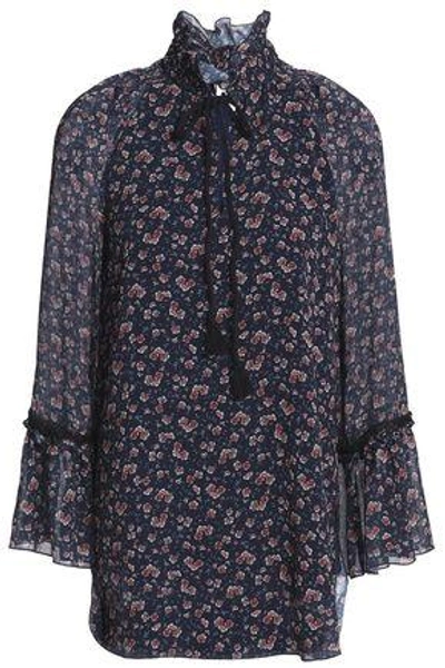 See By Chloé Woman Floral-print Georgette Blouse Navy