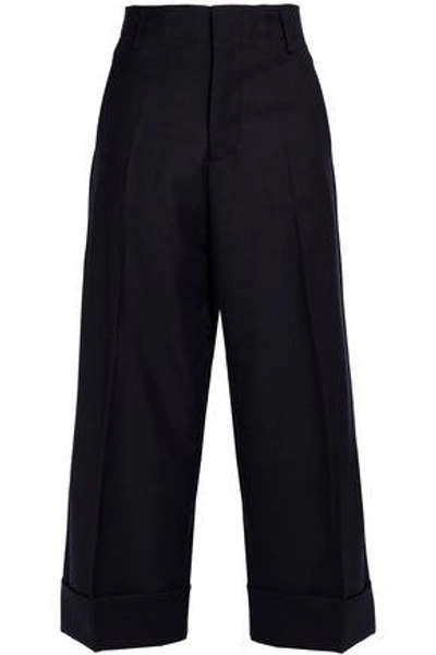 Marni Woman Wool Wide-leg Pants Midnight Blue