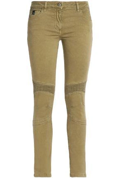 Belstaff Stretch-cotton Skinny Pants In Army Green