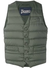 Herno Padded Fitted Gilet In Green