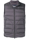 Herno Zipped Padded Gilet In Grey