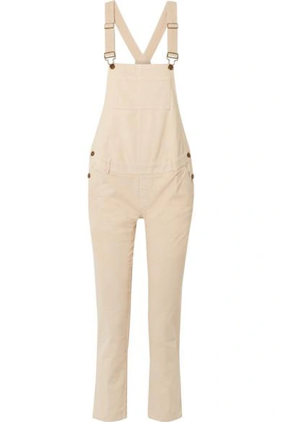 Hatch The Cord Cotton-blend Corduroy Overalls In Ivory