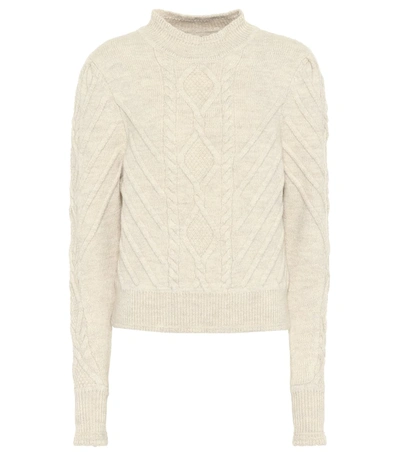 Isabel Marant Brantley Cable-knit Wool-blend Sweater In Ecru