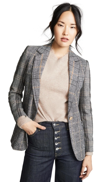 Laveer Patchwork Revelry Blazer In Plaid Mix