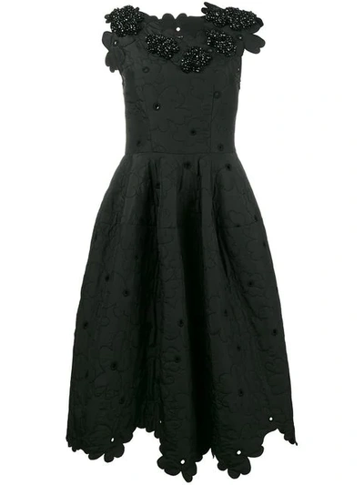 Simone Rocha Woman Embellished Shell Midi Dress Black