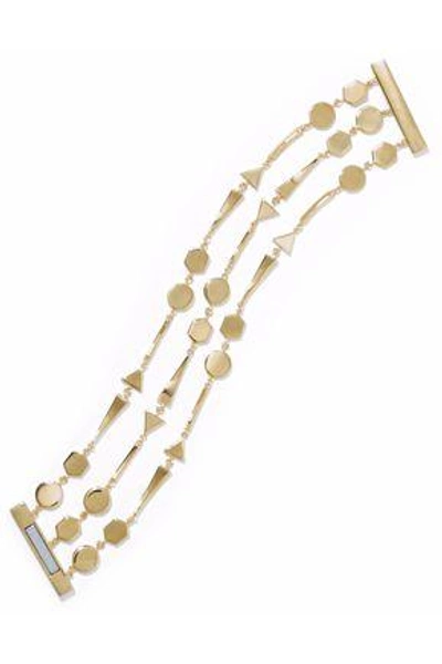 Noir Jewelry Woman Grid Work 14-karat Gold-plated Bracelet Gold