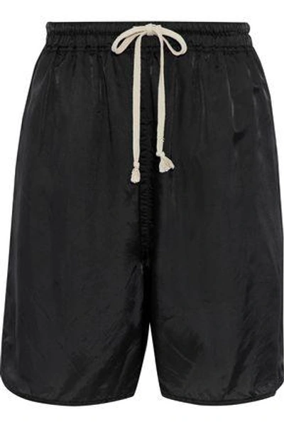 Rick Owens Satin-twill Shorts In Black