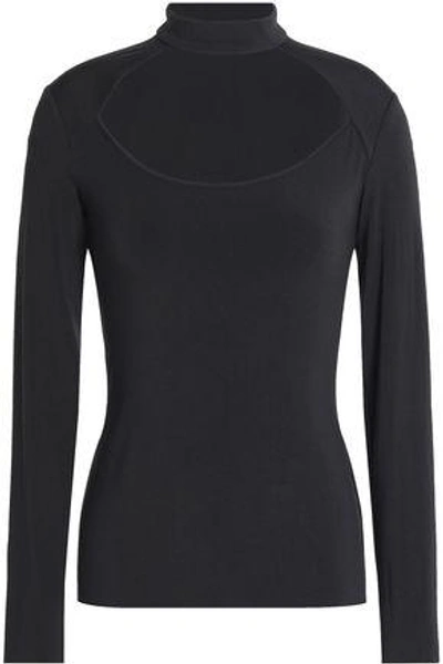 Bailey44 Bailey 44 Woman Wide Shot Cutout Stretch-jersey Top Charcoal