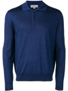 Canali Long Sleeve Polo Shirt - Blue