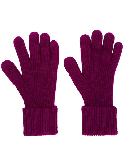 N•peal Ribbed Knitted Gloves In Pink