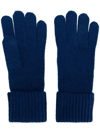 N•peal Ribbed Gloves In Blue