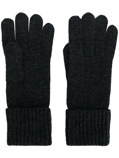 N•peal Cashmere Ribbed Gloves In Grey
