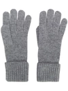 N•peal Cashmere Ribbed Gloves In Grey