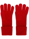 N•peal Ribbed Gloves In Red