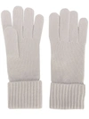 N•peal Ribbed Knit Cashmere-blend Gloves In White