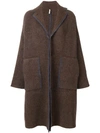 Boboutic Single-breasted Oversized Coat - Brown