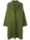 Boboutic Single-breasted Oversized Coat - Green