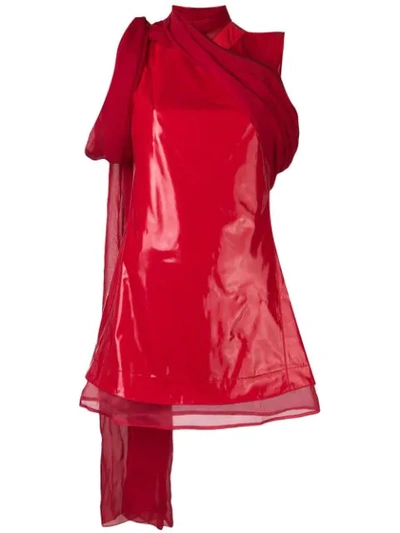 Brognano Vinyl Wrap-around Dress - 红色 In Red