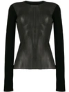 Brognano Sheer Ribbed Sweater - Black