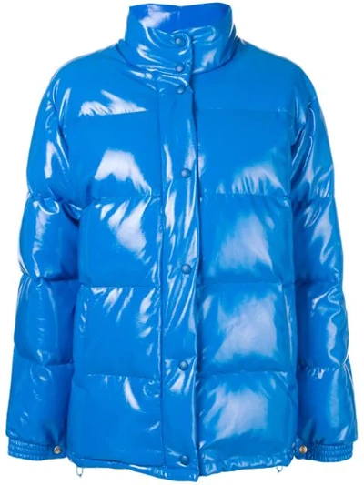 Alberta Ferretti Zipped Padded Jacket In Blue