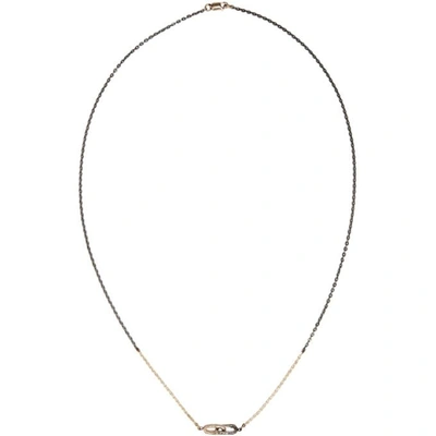 Pearls Before Swine Silver And Gold Double Link Necklace In Yellow Gold