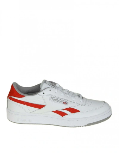 Reebok Revenge Plus White And Red Leather Sneaker