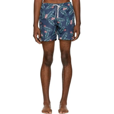 Bather Navy Birds Of Paradise Swim Shorts