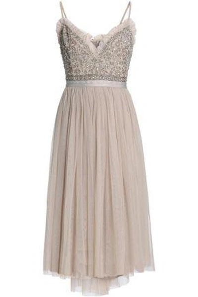 Needle & Thread Woman Embellished Crepe And Tulle Dress Stone