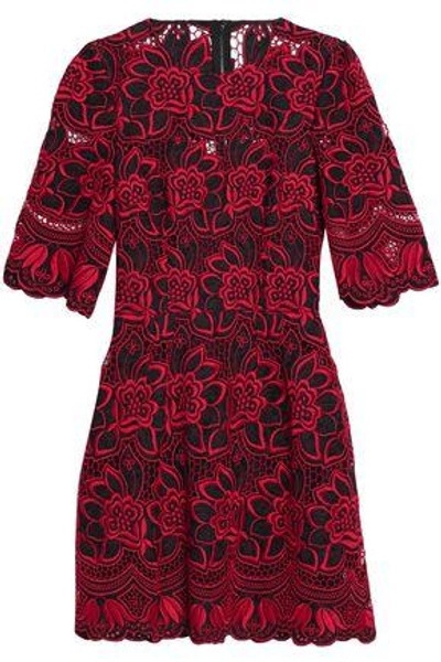 Dolce & Gabbana Woman Embroidered Cotton-blend Jacquard Mini Dress Red