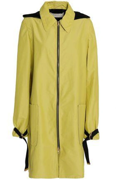 Marni Cotton-blend Hooded Jacket In Lime Green