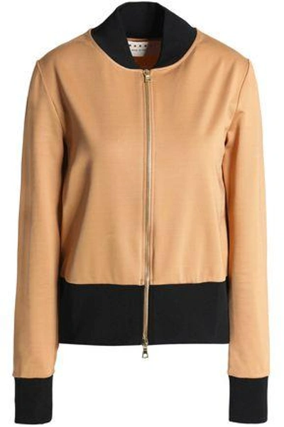 Marni Woman Two-tone Jersey Bomber Jacket Camel