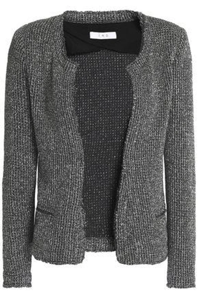 Iro Woman Wallice Metallic Bouclé-knit Jacket Gunmetal