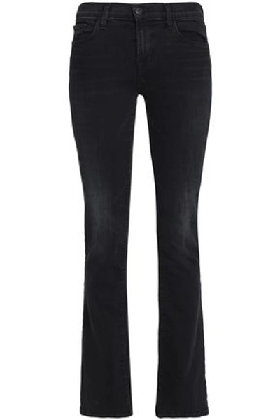 J Brand Woman Mid-rise Bootcut Jeans Black