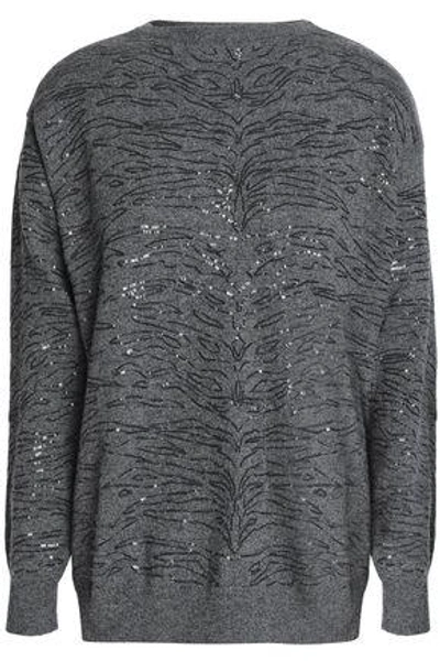 Brunello Cucinelli Sequin-embellished Cashmere Sweater In Anthracite