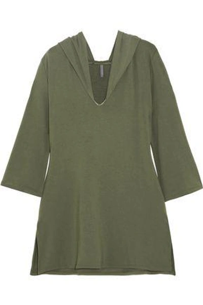 Elle Macpherson Body Woman Jersey Hooded Pajama Top Army Green