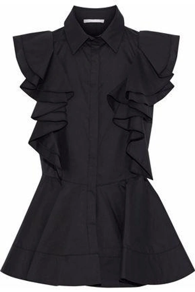 Antonio Berardi Woman Ruffled Poplin Peplum Blouse Black